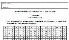 környezetismeret versenyfeladat környezetismeret